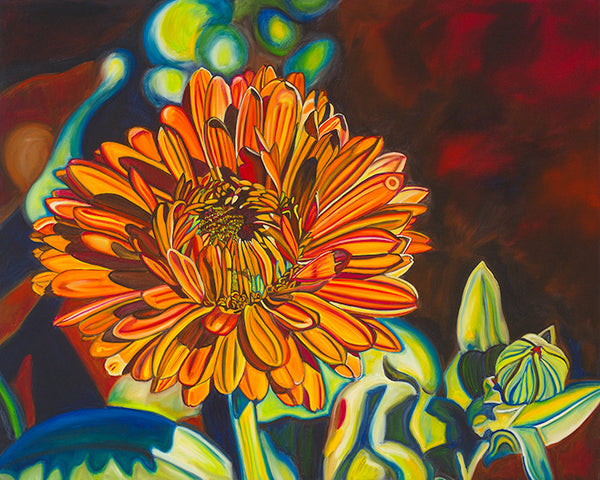 "Charleston Gerbera" {FLORAL OIL PAINTING}
