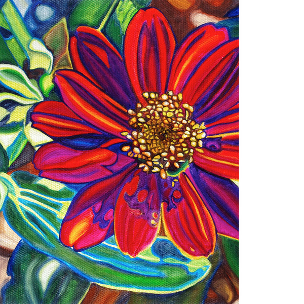 "Christmas Zinnia" DECORATOR ART PRINT