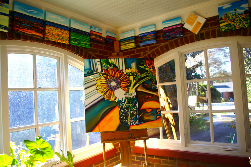 "Sunflower Bouquet" {FLORAL OIL PAINTING}