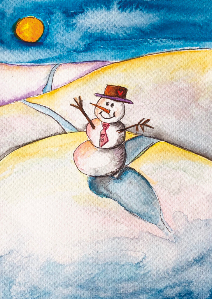 "Snow Man with Brown Hat"