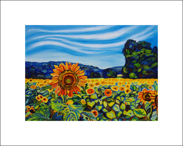 "Sunflower Field" Large Paper Art Print
