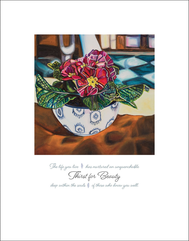 "THIRST FOR BEAUTY" -- 11" x 14" Signed & Titled PAPER ART MESSAGE