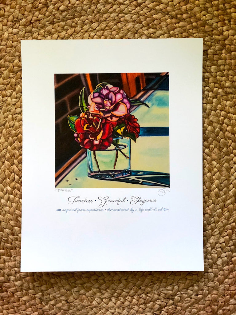 "TIMELESS, GRACEFUL ELEGANCE" -- 11" x 14" Signed & Titled PAPER ART MESSAGE