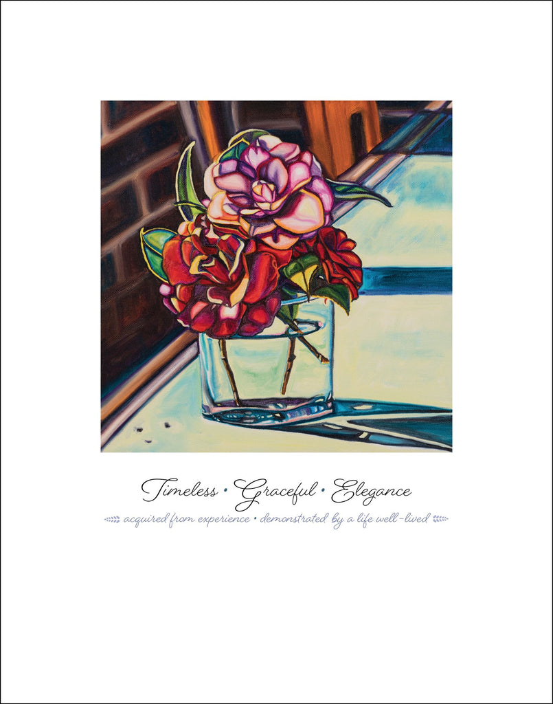 "TIMELESS, GRACEFUL ELEGANCE" -- 11" x 14" Signed & Titled PAPER ART MESSAGE