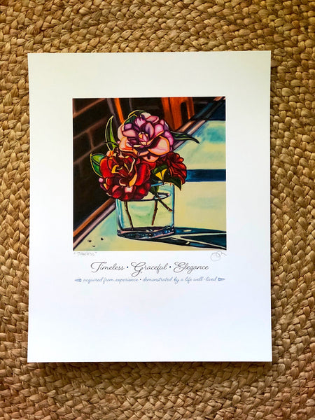 "TIMELESS, GRACEFUL ELEGANCE" -- 11" x 14" Signed & Titled PAPER ART MESSAGE