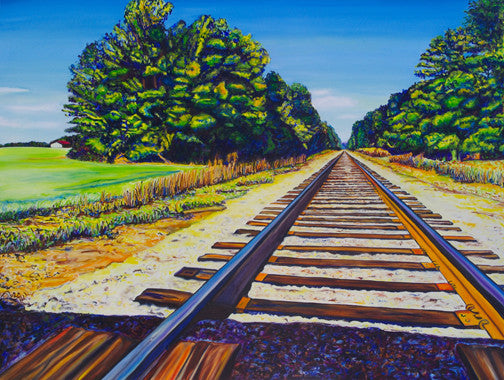 “Train Tracks” {LANDSCAPE OIL PAINTING}