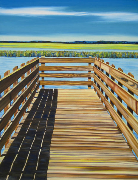 “Salt Marsh Dock” {LANDSCAPE OIL PAINTING}