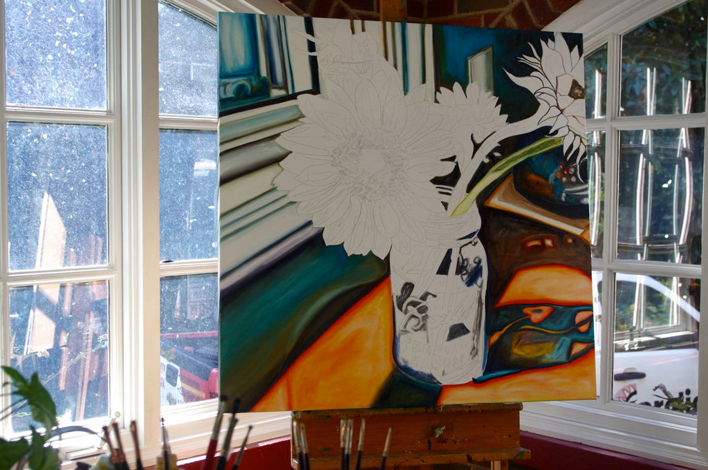 "Sunflower Bouquet" {FLORAL OIL PAINTING}