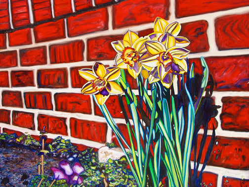 "Downtown Daffodils" Large Matted Print