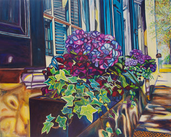 "Hydrangea Boxes" Large Matted Print