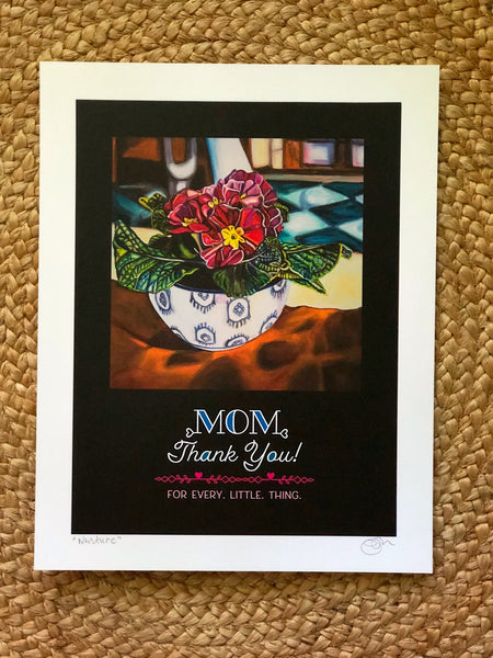 "MOM, THANK YOU" -- 11" x 14" Signed & Titled PAPER ART MESSAGE