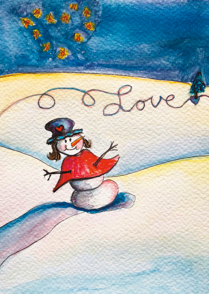 "Snow Girlfriend" Watercolor Art Print