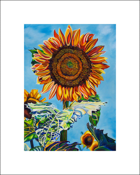 "Sunflower Flame" Large Paper Art Print