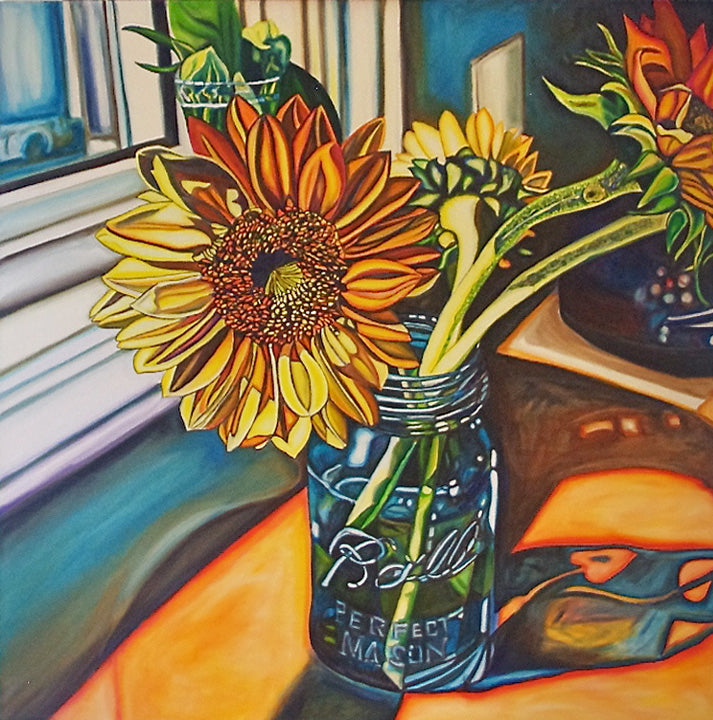 "Sunflower Bouquet" {FLORAL OIL PAINTING}