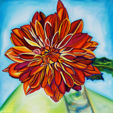 "Swamp Rabbit Dahlia" Medium Matted Print (Vertical Format)